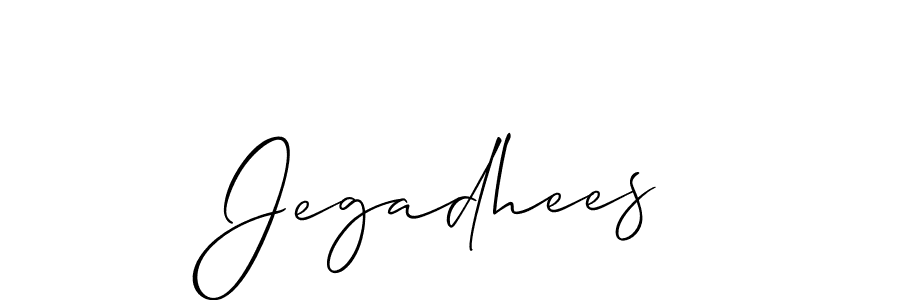 You should practise on your own different ways (Allison_Script) to write your name (Jegadhees) in signature. don't let someone else do it for you. Jegadhees signature style 2 images and pictures png