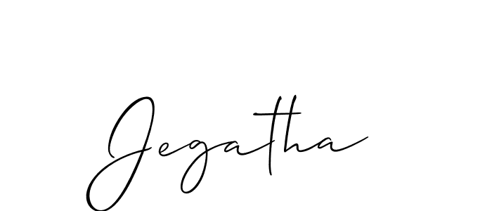 Use a signature maker to create a handwritten signature online. With this signature software, you can design (Allison_Script) your own signature for name Jegatha. Jegatha signature style 2 images and pictures png