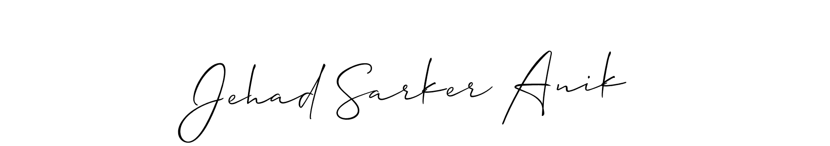 Also You can easily find your signature by using the search form. We will create Jehad Sarker Anik name handwritten signature images for you free of cost using Allison_Script sign style. Jehad Sarker Anik signature style 2 images and pictures png
