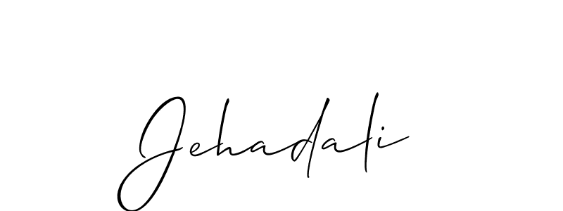 You should practise on your own different ways (Allison_Script) to write your name (Jehadali) in signature. don't let someone else do it for you. Jehadali signature style 2 images and pictures png