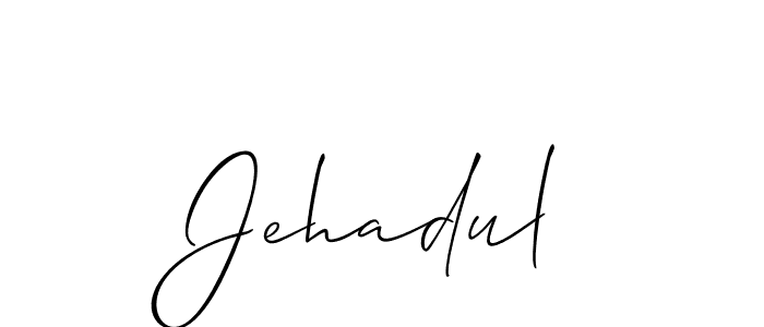 It looks lik you need a new signature style for name Jehadul. Design unique handwritten (Allison_Script) signature with our free signature maker in just a few clicks. Jehadul signature style 2 images and pictures png