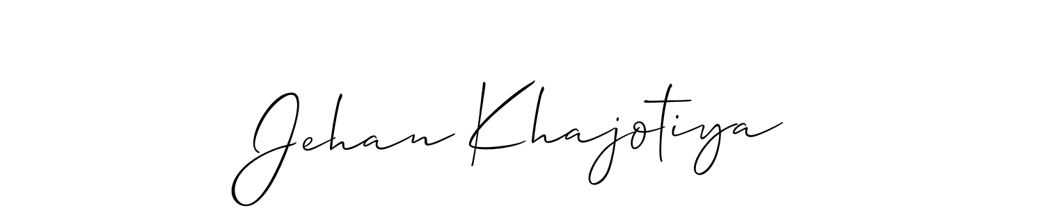 if you are searching for the best signature style for your name Jehan Khajotiya. so please give up your signature search. here we have designed multiple signature styles  using Allison_Script. Jehan Khajotiya signature style 2 images and pictures png