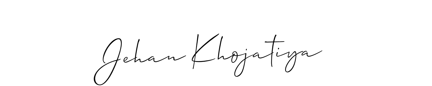 Make a short Jehan Khojatiya signature style. Manage your documents anywhere anytime using Allison_Script. Create and add eSignatures, submit forms, share and send files easily. Jehan Khojatiya signature style 2 images and pictures png