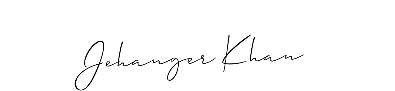 Design your own signature with our free online signature maker. With this signature software, you can create a handwritten (Allison_Script) signature for name Jehanger Khan. Jehanger Khan signature style 2 images and pictures png