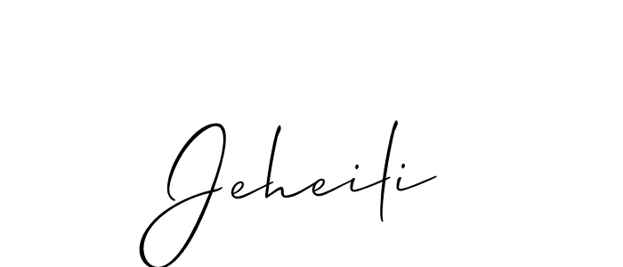 It looks lik you need a new signature style for name Jeheili. Design unique handwritten (Allison_Script) signature with our free signature maker in just a few clicks. Jeheili signature style 2 images and pictures png