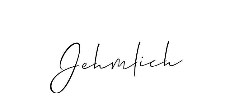 The best way (Allison_Script) to make a short signature is to pick only two or three words in your name. The name Jehmlich include a total of six letters. For converting this name. Jehmlich signature style 2 images and pictures png