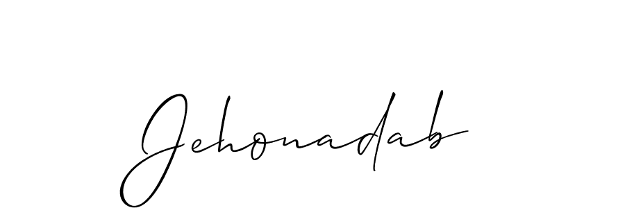 How to make Jehonadab name signature. Use Allison_Script style for creating short signs online. This is the latest handwritten sign. Jehonadab signature style 2 images and pictures png