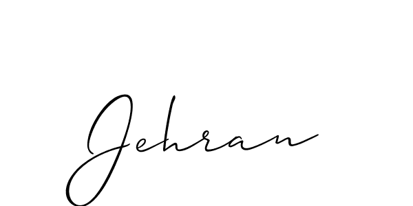Design your own signature with our free online signature maker. With this signature software, you can create a handwritten (Allison_Script) signature for name Jehran. Jehran signature style 2 images and pictures png