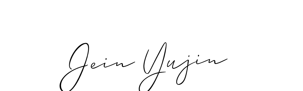 Also You can easily find your signature by using the search form. We will create Jein Yujin name handwritten signature images for you free of cost using Allison_Script sign style. Jein Yujin signature style 2 images and pictures png
