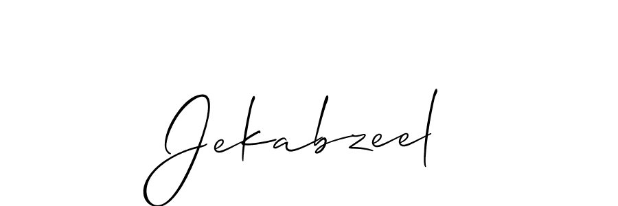 Also we have Jekabzeel name is the best signature style. Create professional handwritten signature collection using Allison_Script autograph style. Jekabzeel signature style 2 images and pictures png