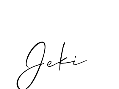 How to make Jeki signature? Allison_Script is a professional autograph style. Create handwritten signature for Jeki name. Jeki signature style 2 images and pictures png