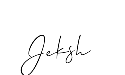 It looks lik you need a new signature style for name Jeksh. Design unique handwritten (Allison_Script) signature with our free signature maker in just a few clicks. Jeksh signature style 2 images and pictures png