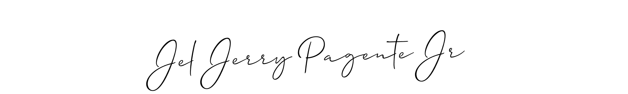 if you are searching for the best signature style for your name Jel Jerry Pagente Jr. so please give up your signature search. here we have designed multiple signature styles  using Allison_Script. Jel Jerry Pagente Jr signature style 2 images and pictures png