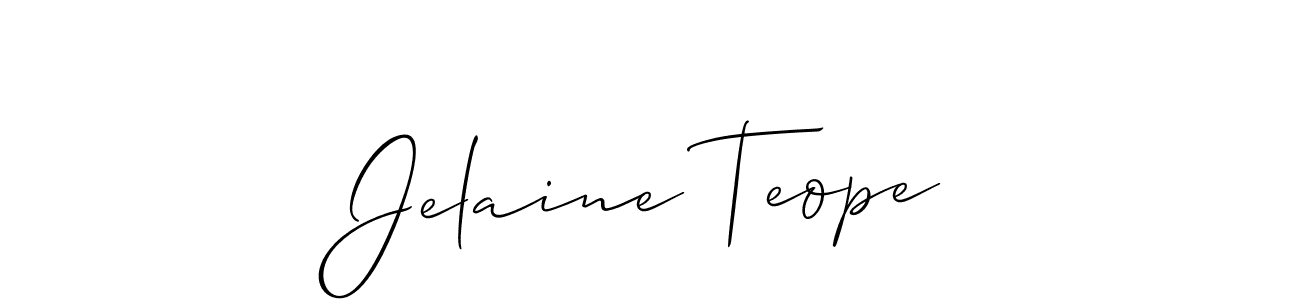 Jelaine Teope stylish signature style. Best Handwritten Sign (Allison_Script) for my name. Handwritten Signature Collection Ideas for my name Jelaine Teope. Jelaine Teope signature style 2 images and pictures png