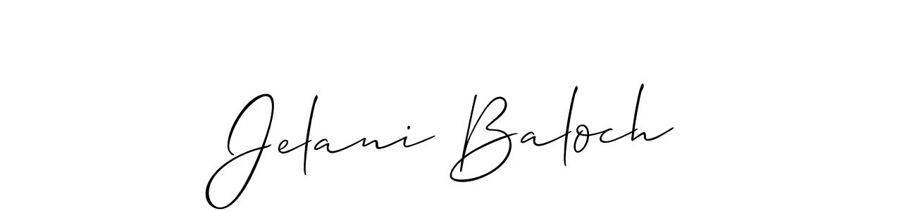 It looks lik you need a new signature style for name Jelani Baloch. Design unique handwritten (Allison_Script) signature with our free signature maker in just a few clicks. Jelani Baloch signature style 2 images and pictures png