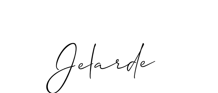 Create a beautiful signature design for name Jelarde. With this signature (Allison_Script) fonts, you can make a handwritten signature for free. Jelarde signature style 2 images and pictures png