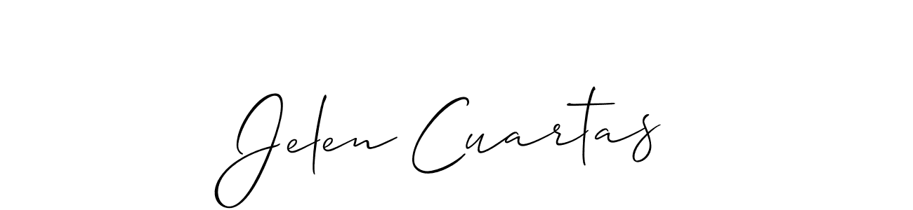 How to make Jelen Cuartas name signature. Use Allison_Script style for creating short signs online. This is the latest handwritten sign. Jelen Cuartas signature style 2 images and pictures png