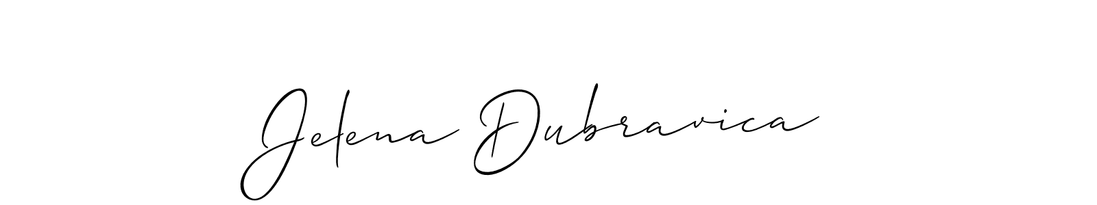 Also we have Jelena Dubravica name is the best signature style. Create professional handwritten signature collection using Allison_Script autograph style. Jelena Dubravica signature style 2 images and pictures png