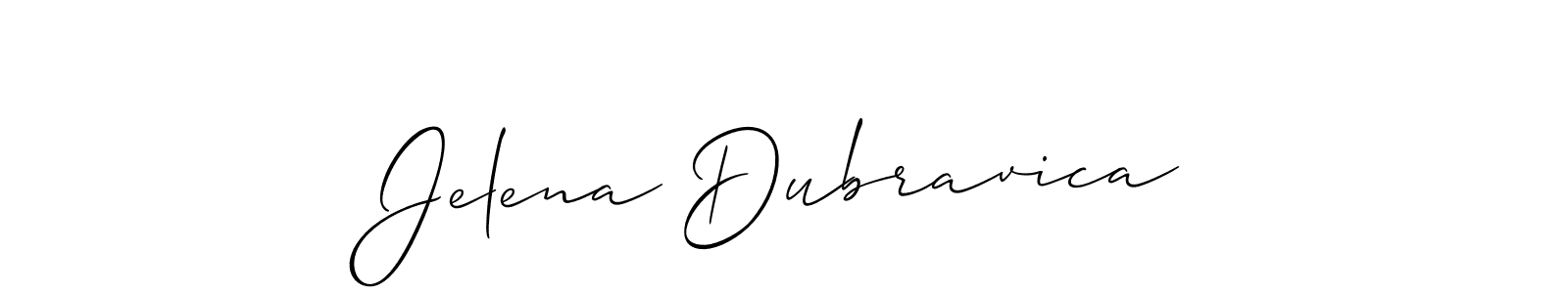 Also we have Jelena Dubravica name is the best signature style. Create professional handwritten signature collection using Allison_Script autograph style. Jelena Dubravica signature style 2 images and pictures png