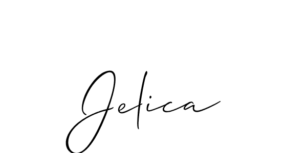 Create a beautiful signature design for name Jelica. With this signature (Allison_Script) fonts, you can make a handwritten signature for free. Jelica signature style 2 images and pictures png