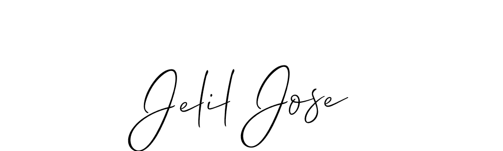 You should practise on your own different ways (Allison_Script) to write your name (Jelil Jose) in signature. don't let someone else do it for you. Jelil Jose signature style 2 images and pictures png