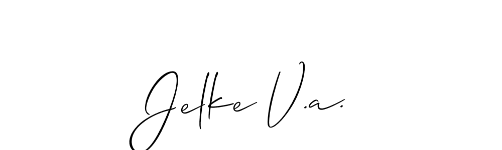 Design your own signature with our free online signature maker. With this signature software, you can create a handwritten (Allison_Script) signature for name Jelke V.a.. Jelke V.a. signature style 2 images and pictures png