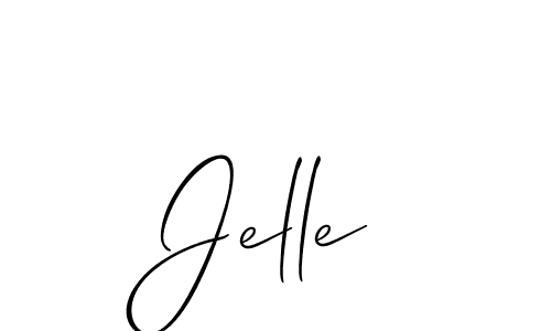 Use a signature maker to create a handwritten signature online. With this signature software, you can design (Allison_Script) your own signature for name Jelle. Jelle signature style 2 images and pictures png