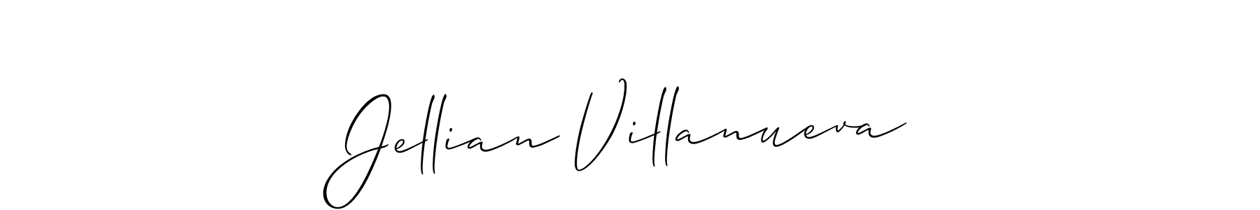 Create a beautiful signature design for name Jellian Villanueva. With this signature (Allison_Script) fonts, you can make a handwritten signature for free. Jellian Villanueva signature style 2 images and pictures png