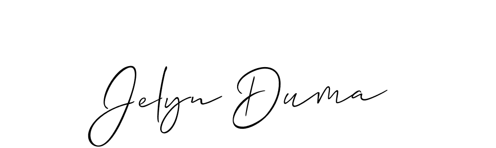 if you are searching for the best signature style for your name Jelyn Duma. so please give up your signature search. here we have designed multiple signature styles  using Allison_Script. Jelyn Duma signature style 2 images and pictures png