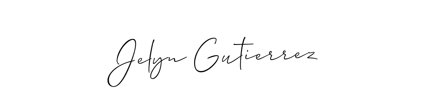 This is the best signature style for the Jelyn Gutierrez name. Also you like these signature font (Allison_Script). Mix name signature. Jelyn Gutierrez signature style 2 images and pictures png