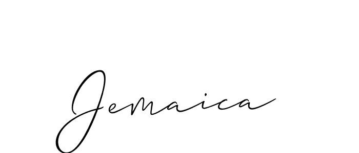 Use a signature maker to create a handwritten signature online. With this signature software, you can design (Allison_Script) your own signature for name Jemaica. Jemaica signature style 2 images and pictures png