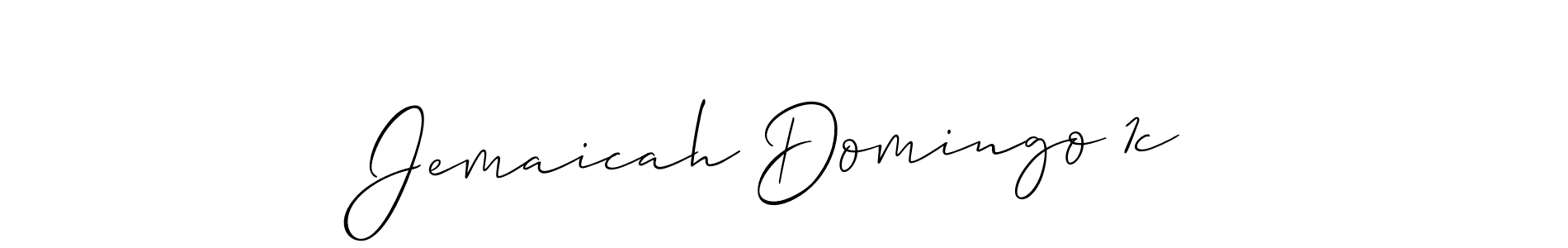 Use a signature maker to create a handwritten signature online. With this signature software, you can design (Allison_Script) your own signature for name Jemaicah Domingo 1c. Jemaicah Domingo 1c signature style 2 images and pictures png