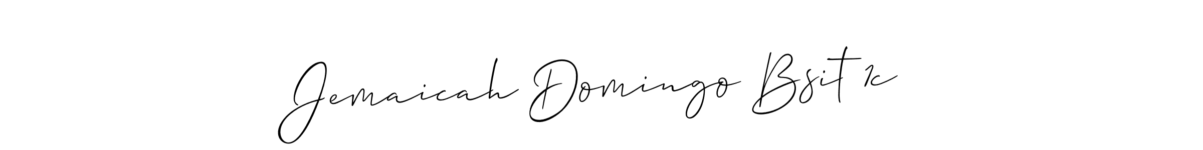 It looks lik you need a new signature style for name Jemaicah Domingo Bsit 1c. Design unique handwritten (Allison_Script) signature with our free signature maker in just a few clicks. Jemaicah Domingo Bsit 1c signature style 2 images and pictures png