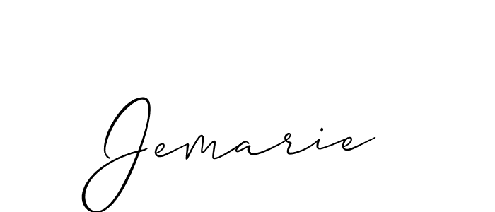 Use a signature maker to create a handwritten signature online. With this signature software, you can design (Allison_Script) your own signature for name Jemarie. Jemarie signature style 2 images and pictures png