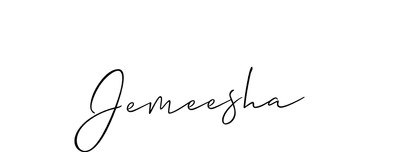 How to make Jemeesha signature? Allison_Script is a professional autograph style. Create handwritten signature for Jemeesha name. Jemeesha signature style 2 images and pictures png