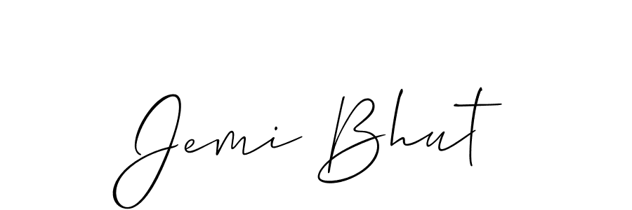 Use a signature maker to create a handwritten signature online. With this signature software, you can design (Allison_Script) your own signature for name Jemi Bhut. Jemi Bhut signature style 2 images and pictures png