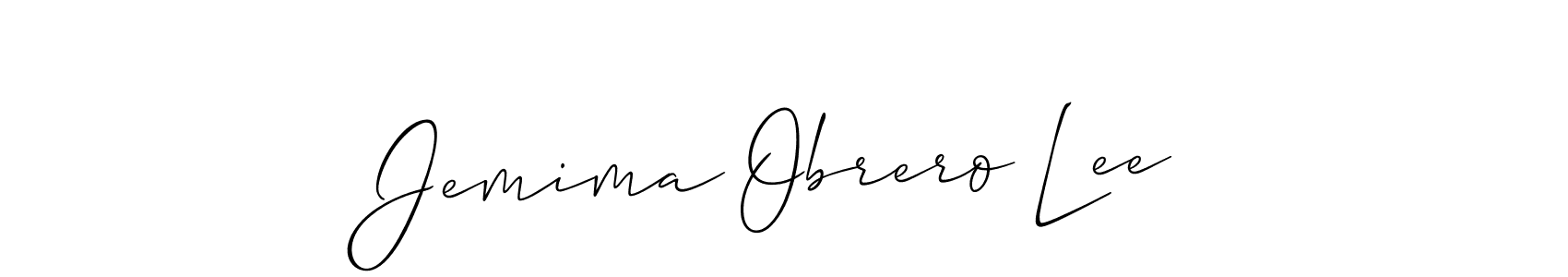 How to make Jemima Obrero Lee signature? Allison_Script is a professional autograph style. Create handwritten signature for Jemima Obrero Lee name. Jemima Obrero Lee signature style 2 images and pictures png