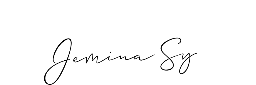 Allison_Script is a professional signature style that is perfect for those who want to add a touch of class to their signature. It is also a great choice for those who want to make their signature more unique. Get Jemina Sy name to fancy signature for free. Jemina Sy signature style 2 images and pictures png