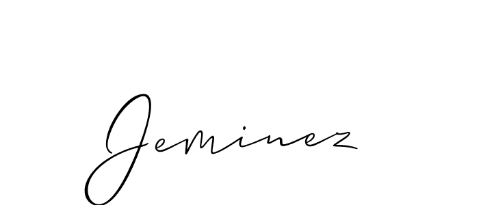 Allison_Script is a professional signature style that is perfect for those who want to add a touch of class to their signature. It is also a great choice for those who want to make their signature more unique. Get Jeminez name to fancy signature for free. Jeminez signature style 2 images and pictures png