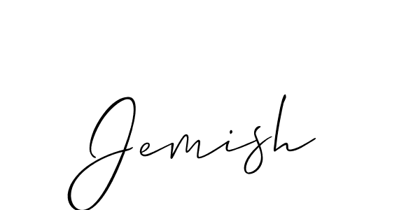 Design your own signature with our free online signature maker. With this signature software, you can create a handwritten (Allison_Script) signature for name Jemish. Jemish signature style 2 images and pictures png