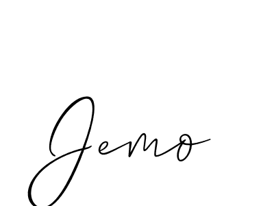 How to make Jemo signature? Allison_Script is a professional autograph style. Create handwritten signature for Jemo name. Jemo signature style 2 images and pictures png