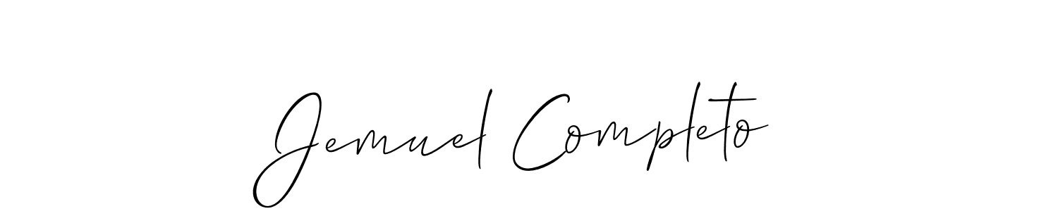 It looks lik you need a new signature style for name Jemuel Completo. Design unique handwritten (Allison_Script) signature with our free signature maker in just a few clicks. Jemuel Completo signature style 2 images and pictures png