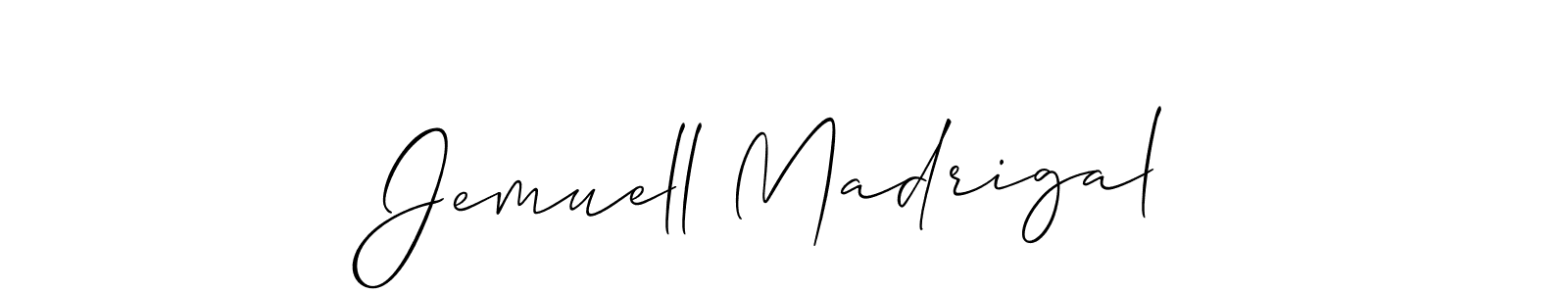 Similarly Allison_Script is the best handwritten signature design. Signature creator online .You can use it as an online autograph creator for name Jemuell Madrigal. Jemuell Madrigal signature style 2 images and pictures png