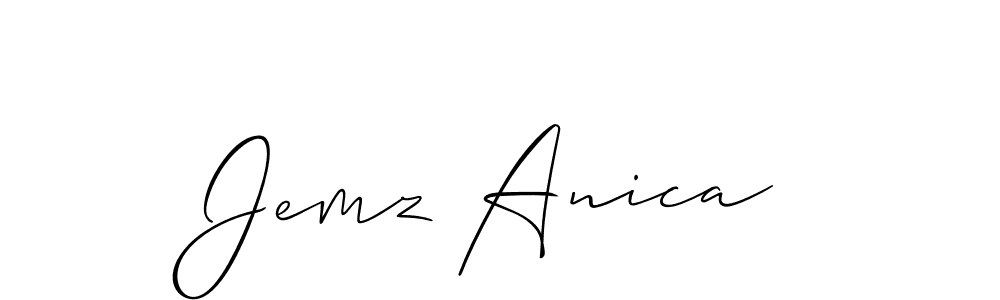 Also we have Jemz Anica name is the best signature style. Create professional handwritten signature collection using Allison_Script autograph style. Jemz Anica signature style 2 images and pictures png