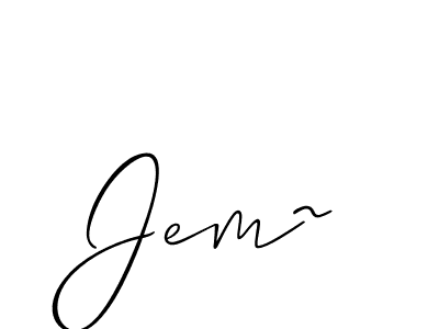 It looks lik you need a new signature style for name Jem~. Design unique handwritten (Allison_Script) signature with our free signature maker in just a few clicks. Jem~ signature style 2 images and pictures png