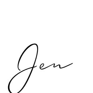 Use a signature maker to create a handwritten signature online. With this signature software, you can design (Allison_Script) your own signature for name Jen. Jen signature style 2 images and pictures png