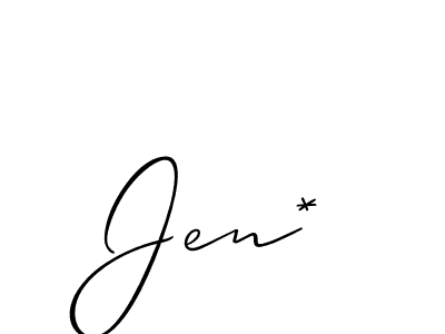 Jen* stylish signature style. Best Handwritten Sign (Allison_Script) for my name. Handwritten Signature Collection Ideas for my name Jen*. Jen* signature style 2 images and pictures png