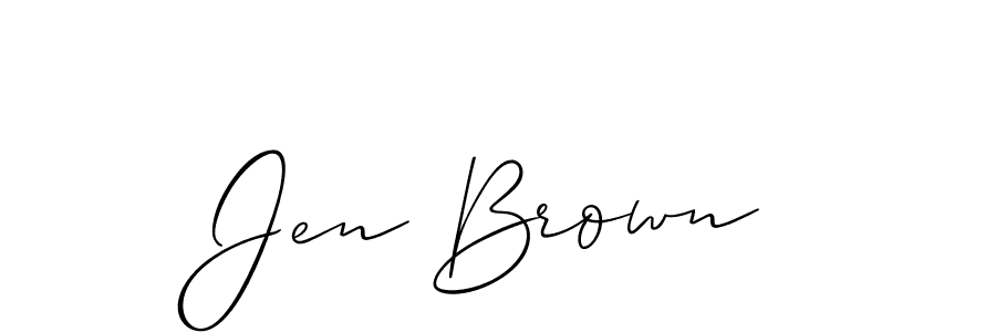 Make a beautiful signature design for name Jen Brown. With this signature (Allison_Script) style, you can create a handwritten signature for free. Jen Brown signature style 2 images and pictures png