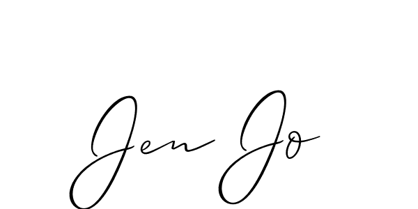 Allison_Script is a professional signature style that is perfect for those who want to add a touch of class to their signature. It is also a great choice for those who want to make their signature more unique. Get Jen Jo name to fancy signature for free. Jen Jo signature style 2 images and pictures png