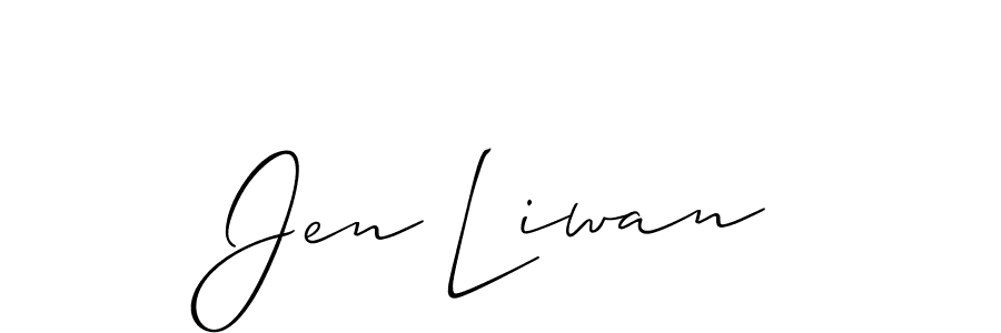 Make a beautiful signature design for name Jen Liwan. With this signature (Allison_Script) style, you can create a handwritten signature for free. Jen Liwan signature style 2 images and pictures png